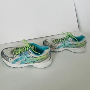 Asics Silver and‎ Lime Green Running Shoes